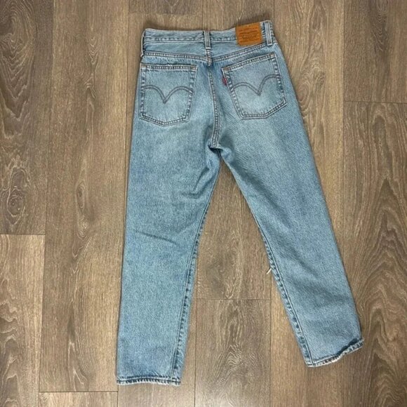 Levi's Wedgie Straight Fit Jeans Authentically Yours Medium Wash High Rise Denim - Picture 14 of 15